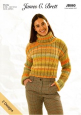 Knitting Pattern - James C Brett JB860 - Marble Chunky - Ladies Sweaters